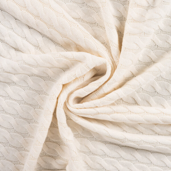 Strickstoff, "Matilda", Nordic-Zopf, QJUTIE, ecru