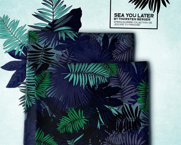 Blätter, jeansblau